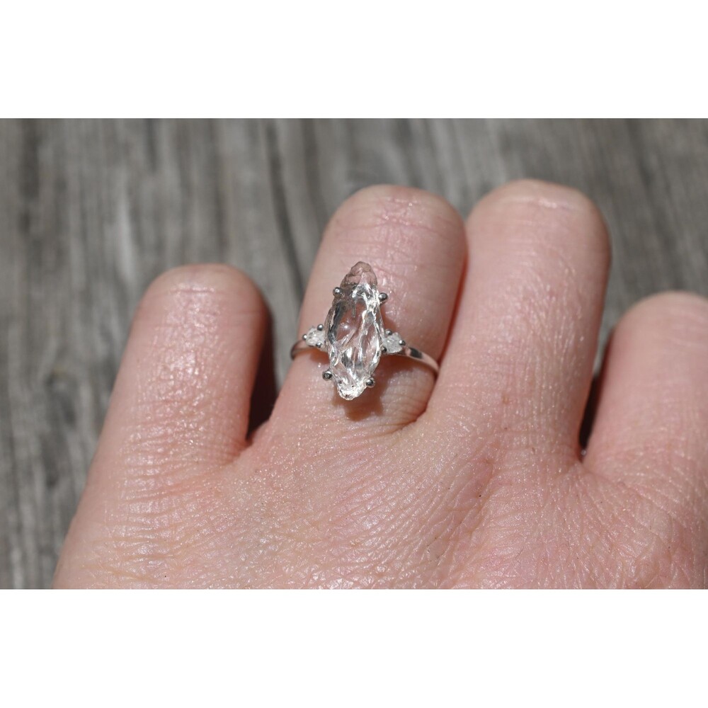 Marquise engagement ring, raw stone ring, unique rings, anniversary gift for he
